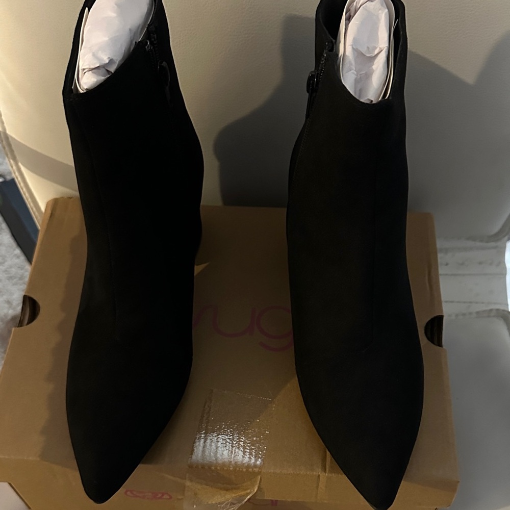 Sugar Sleek Black Ankle Boots
